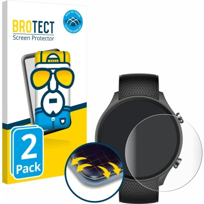 Afbeelding van BROTECT Screenprotector voor OnePlus watch 2R Folie Beschermfolie transparant volledig dekking (2 Stuks)