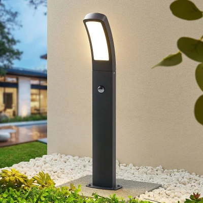 Afbeelding van Lindby LED sokkellamp Moshe, 60 cm, antraciet, sensor