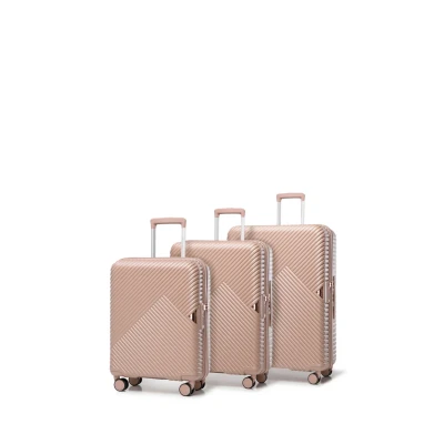 Afbeelding van WITTCHEN Young Collection Set van 3 koffers ABS met extra polycarbonaat coating en telescopische handgreep, maat S + M cosmeticakoffer, Roze,
