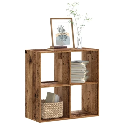 Afbeelding van Boekenkast 68,5x32x68,5 cm bewerkt hout oud houtkleurig