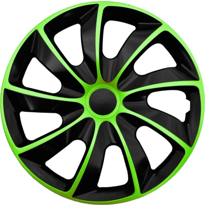 Afbeelding van NRM Quad Bicolour Wieldoppen 13&quot; Set van 4 stuks / Kunststof Groen/Zwart