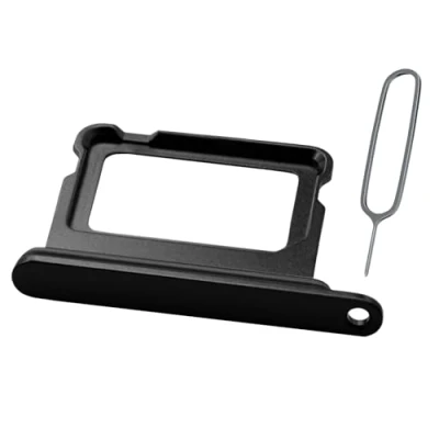 Afbeelding van MMOBIEL Dual Simkaart Houder Compatibel met iPhone 16 / Plus Sim Tray Dubbele Simkaarthouder Vervanging Card Incl. Pin en Waterdichte Rubberen Ring Zwart