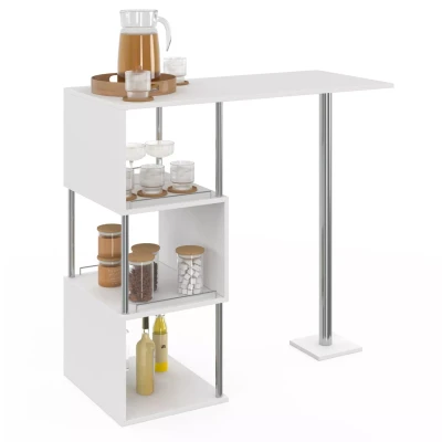 Afbeelding van Table haute de bar bistrot KARL 2 personnes blanc