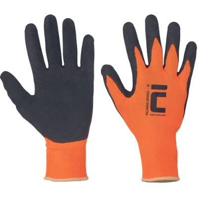 Afbeelding van Cerva PALAWAN ORANGE handschoen nylon/latex 01080079 12 stuks Oranje/Zwart 11