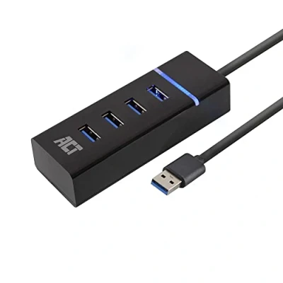 Image de ACT Concentrateur (hub) avec interrupteur marche arrêt 4 x USB 3.2 Gen 1 de bureau