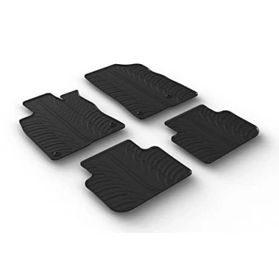 Afbeelding van Gledring 0744 Vloermatset Rubber voor en achter 4 zwart 750mm 550mm