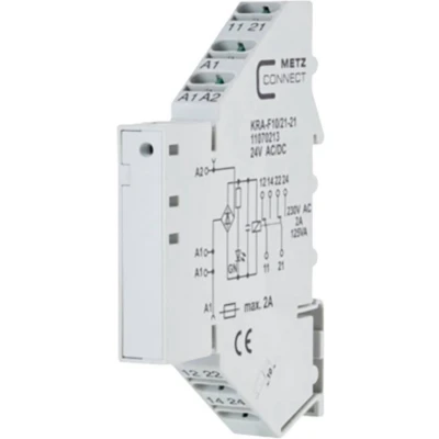 Afbeelding van Metz Connect 11070213 Koppelelement 24, 24 V/AC, V/DC (max) 2x wisselcontact 1 stuk(s)