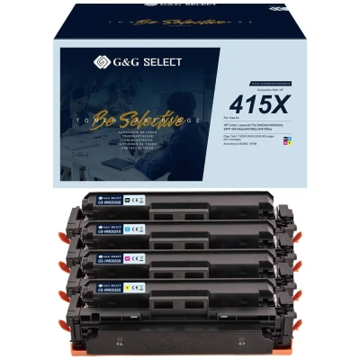 Afbeelding van G&amp;G Toner vervangt HP 415X Compatibel Combipack Zwart, Cyaan, Magenta, Geel W2030X/W2031X/W2033X/W2032X GS H415X 4P