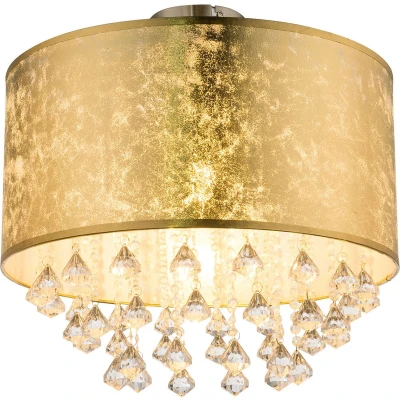Afbeelding van Globo plafonniere Amy nikkel metaal 40 cm E27 fitting 15187D3
