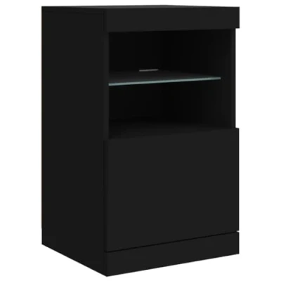 Image de vidaXL Buffet avec lumières LED noir 41x37x67 cm836680