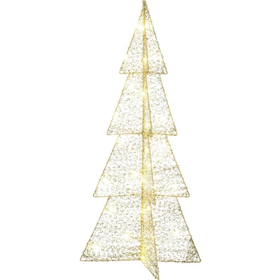 Afbeelding van House of Seasons Kerstdecoratie Boom L35 x B35 H79 cm Polyester Goud