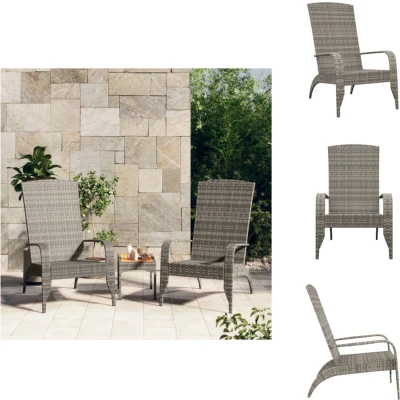 Afbeelding van Tuinstoel Adirondack poly rattan grijs