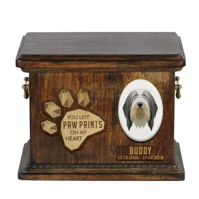 Afbeelding van Persoonlijke urn hond voor hondenas Bearded Collie, Highland Mountain Collie