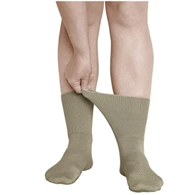 Afbeelding van VITSOCKS Extra grote sokken voor diabetici dames (3 paar) sterke of gezwollen kuit, Beige