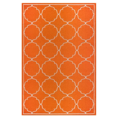 Afbeelding van Binnen en Buiten Vloerkleed Berlin Outdoor Laagpolig Tapijt Oranje 80x150 cm