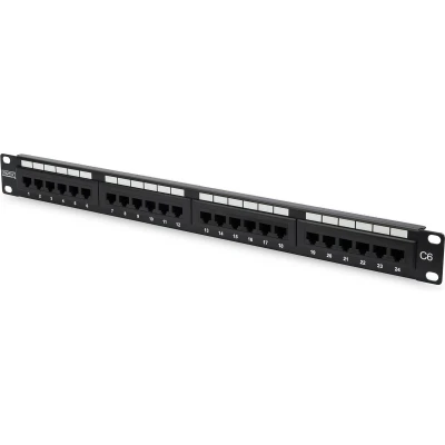 Afbeelding van Digitus DN 91624U 24 poorten Netwerkpatchpaneel 483 mm (19) CAT 6 1 HE Zwart
