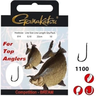 Image de Gamakatsu Onderlijnen Competition Bream Haak 1100B 22cm (10 pcs) Taille : crochet 14 0.14mm
