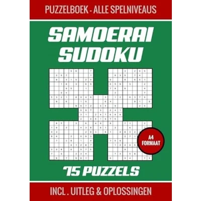 Afbeelding van Samoerai Sudoku Puzzelboek met 75 Puzzels Alle Spelniveaus