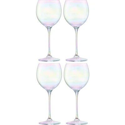 Afbeelding van L.S.A. Polka Balloon Glas 525ml Mother of Pearl Set van 4 Stuks Transparant