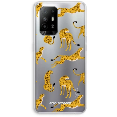 Afbeelding van Case Company® hoesje geschikt voor Oppo A94 5G Luipaard Soft Cover Telefoonhoesje Bescherming aan alle Kanten en Schermrand
