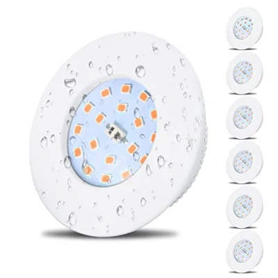 Afbeelding van HiBay Led inbouwspot, badkamer, 5 W, 6 x extra platte spot, IP44, waterdicht, warmwit, 3000 K, gat 60 68 mm, plafondspot 220 V, 500 lm, voor keuken, woonkamer