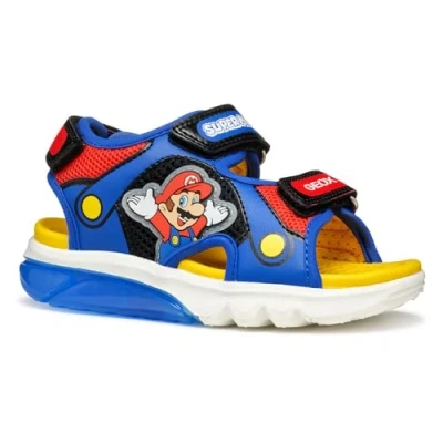 Afbeelding van Geox Light UP Nintendo Super Mario Ciberdron Sandalen voor kinderen, Maat: 30, Royal/red Imitatieleer/ textiel