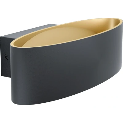 Afbeelding van EGLO Maccacari Wandlamp 1 lichts LED Zwart Goud
