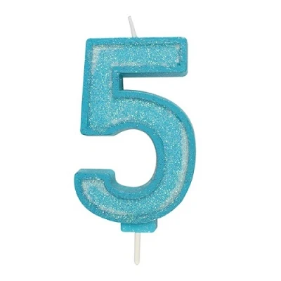 Afbeelding van Culpitt Cijferkaars #5 Blauw met Glitter