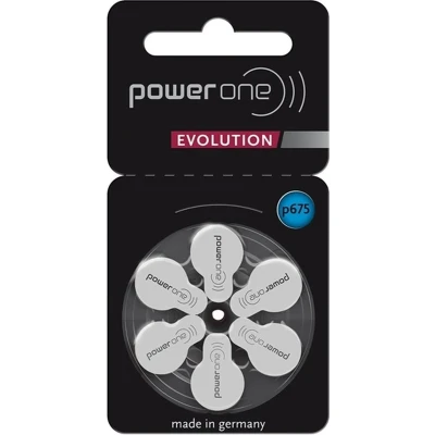 Afbeelding van PowerOne EVOLUTION P675 675 PR44 Gehoorapparaat batterijen Made in Germany 1 Blister (6 stuks)