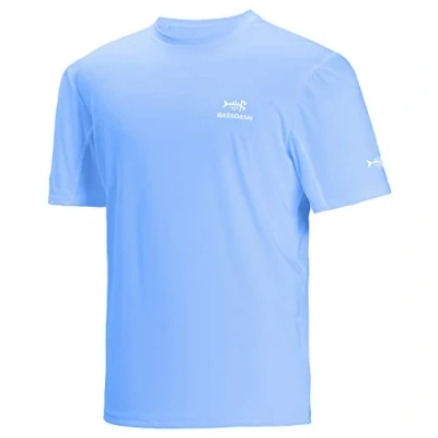 Afbeelding van Bassdash Vissersshirt met korte mouwen UPF 50+ voor heren, Donkerblauw/wit logo
