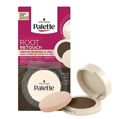 Afbeelding van Palette Compact Root Retouch Poeder Lichtbruin Witte Haardekking 1 stuk