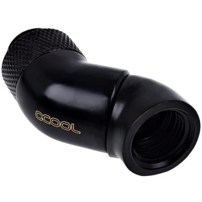 Image de Alphacool Eiszapfen Connector Series Double 45 angle Adapter Adaptateur de montage en système refroidissement liquide noir profond