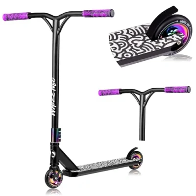 Afbeelding van LIONELO WHIZZ Neo ABEC 9 kogellagers, aluminium plaat, HIC compressiesysteem, 110 mm wielen, breed T stuur, Flex Fender MN Steel rem uniek design (blauw)