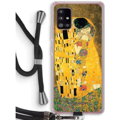 Afbeelding van Case Company® hoesje met Koord geschikt voor Samsung Galaxy A51 5G Der Kuss Telefoonhoesje Zwart Bescherming aan alle Kanten en Over de Schermrand