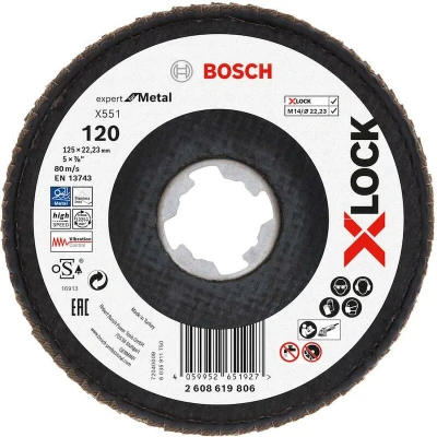 Afbeelding van Bosch Accessories 2608619806 X551 Lamellenschijf Diameter 125 mm Boordiameter 22.23 1 stuk(s)