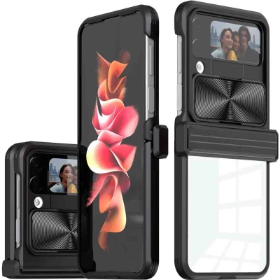 Afbeelding van iMoshion Hoesje Geschikt voor Samsung Galaxy Z Flip 4 Camslider Backcover Zwart