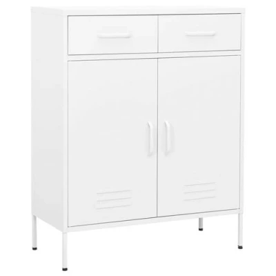 Afbeelding van Opbergkast 80x35x101,5 cm staal wit