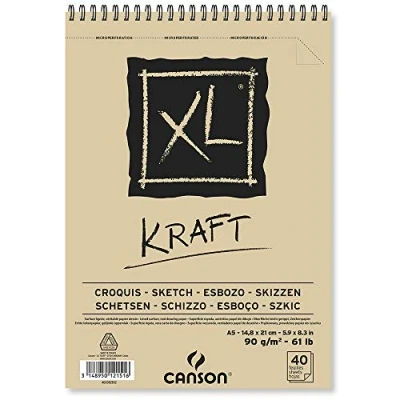 Afbeelding van Canson Schetsblok XL kraft A5 40v 90gr spiraal
