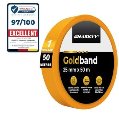 Afbeelding van HASKYY Goldband Professionele afplaktape 25 mm x 50 m