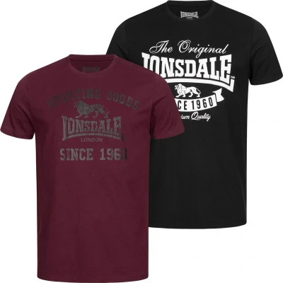 Afbeelding van Lonsdale Normale Passform Tshirt print, Heren, Maat: Medium, Black oxblood
