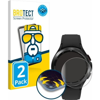 Afbeelding van BROTECT Screenprotector voor Samsung Galaxy Watch 4 Classic (46mm) Folie Beschermfolie transparant volledig dekking (2 Stuks)