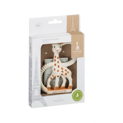 Afbeelding van Sophie de giraf Bijtring Soft Baby speelgoed Kraamcadeau Babyshower cadeau 100% Natuurlijk rubber In wit geschenkdoosje Vanaf 0 maanden Bruin/Beige