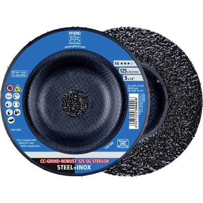 Afbeelding van PFERD 64195125 CC GRIND ROBUST 125 SG STEELOX Schuurschijf Diameter mm Boordiameter 22.23 10 stuk(s)