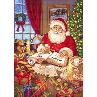 Afbeelding van Letistitch borduurpakket kerstman met grote boek leti 951