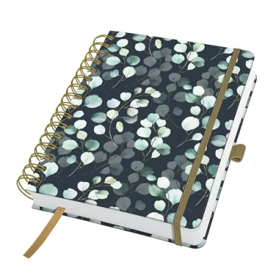 Afbeelding van Notitieboek Jolie A5 spiraal Eucalyptus Night HC punt gelijnd 240pag