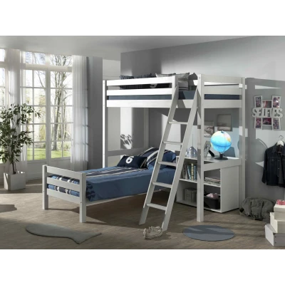 Afbeelding van LUCEVI Pino Mezzanine Bed + Ladder Boekenkast Wit 90x200 cm