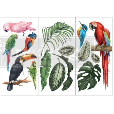 Afbeelding van Mini Transfer &quot;Tropical Birds&quot; by Redesign with Prima