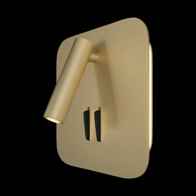 Afbeelding van Maytoni LED wandlamp iOS 176, goudkleurig, rond, aluminium