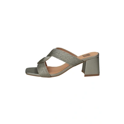 Afbeelding van Bibi Lou ALTI Muiltjes met hak, Dames, Maat: 41, Gunmetal Leer en textiel