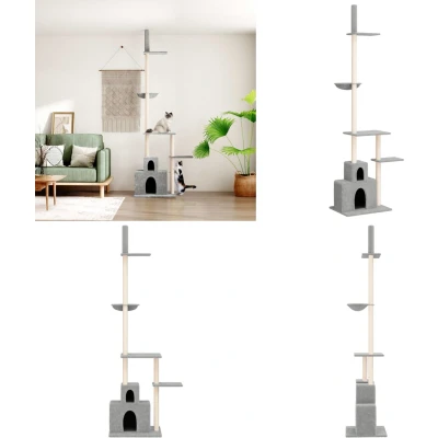 Afbeelding van vidaXL Kattenmeubel vloer tot plafond 250,5 276,5 cm lichtgrijs